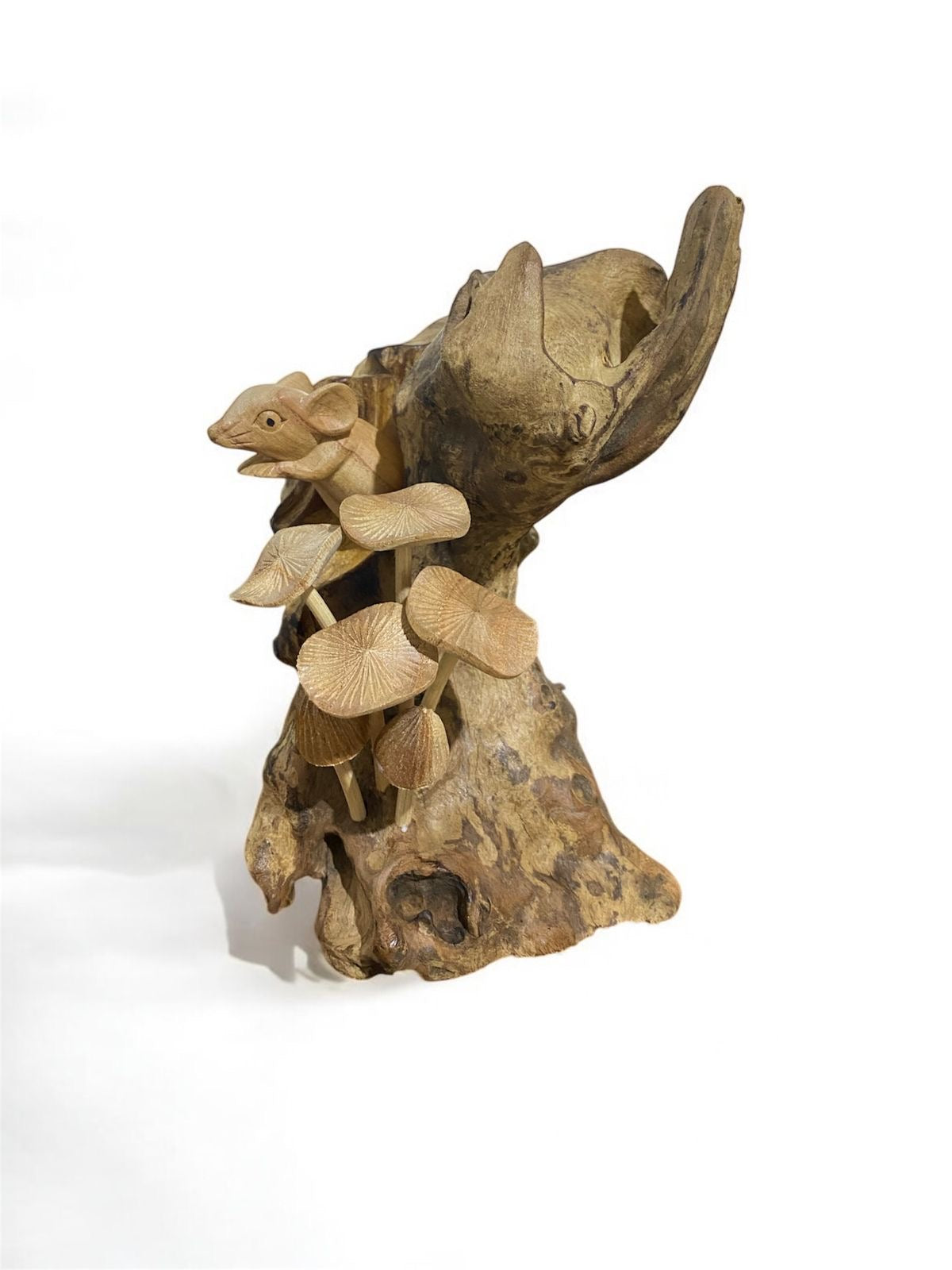 Muis met paddenstoelen op stronk – ca. 25–27 cm