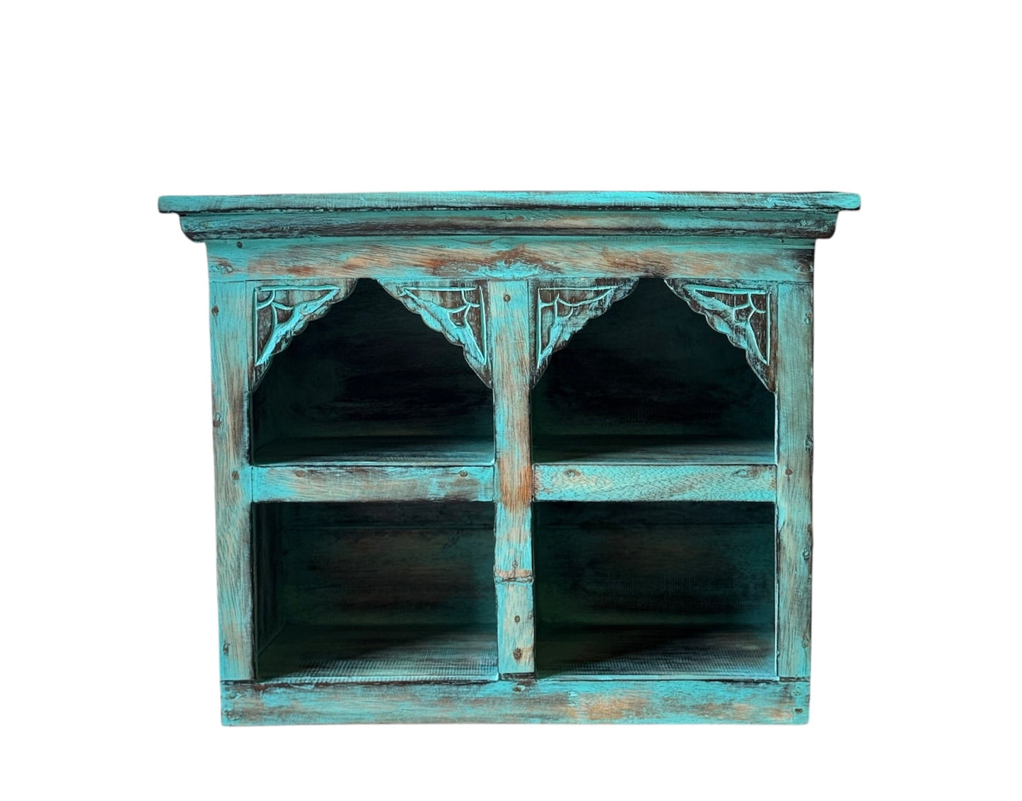 Kastje met 4 vakken turquoise – 45 × 35 cm