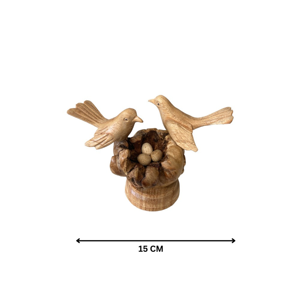Vogel Duo met Nestje – 15 cm