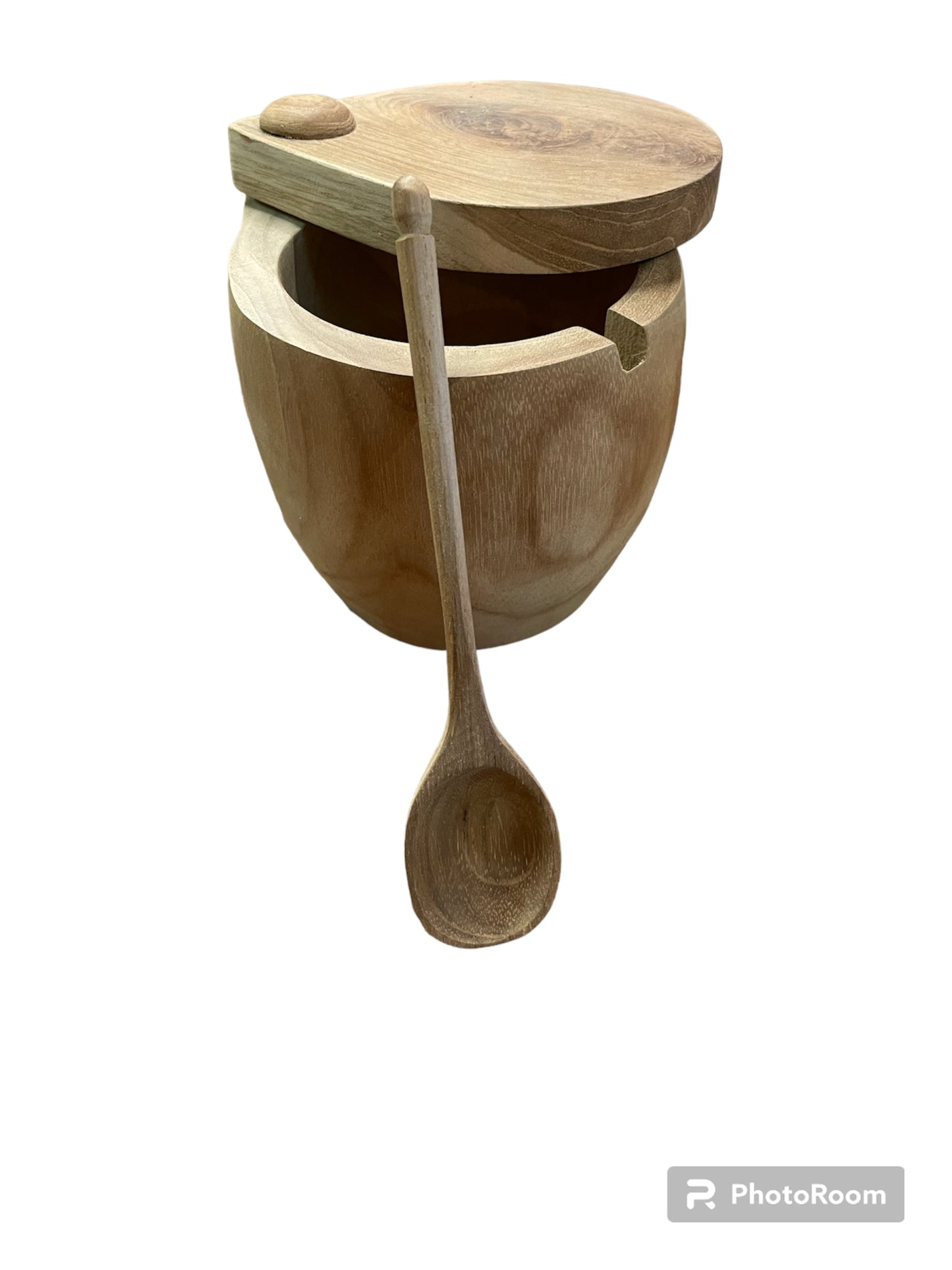 Pot met vaste deksel teak