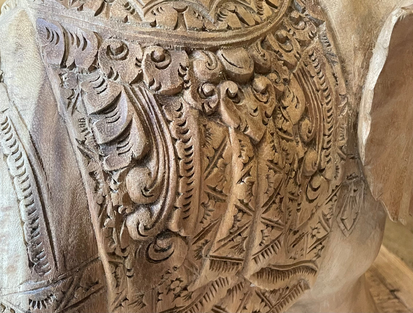 Walking elephant carving 50cm