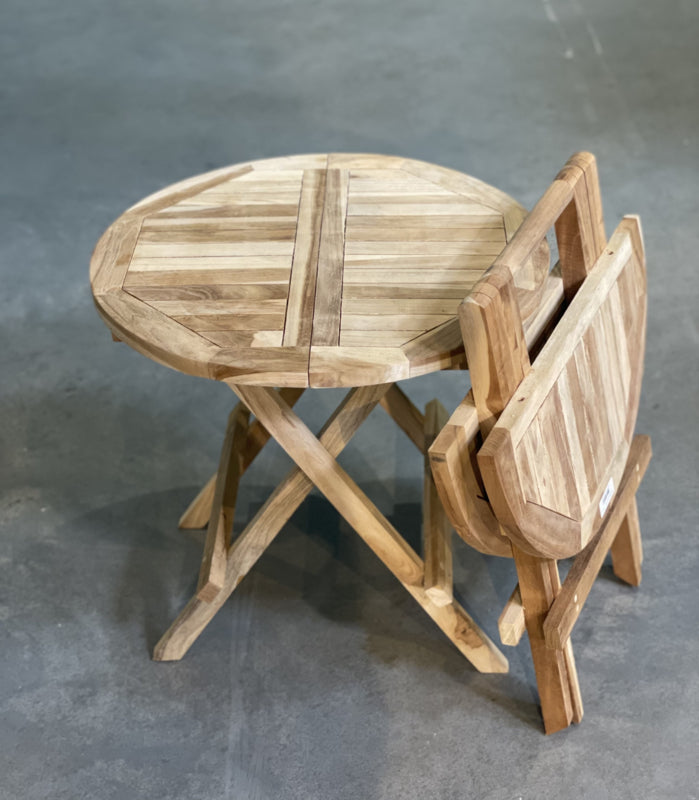 Klaptafel teak, 50cm dia