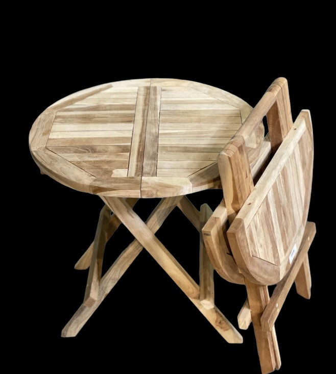 Klaptafel teak, 50cm dia