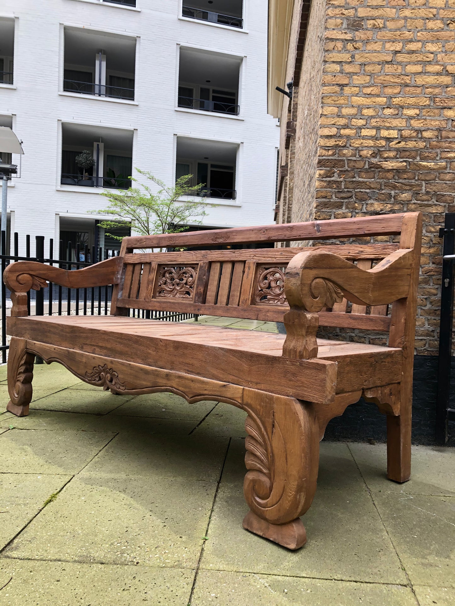 Bank teak carving 180-200cm