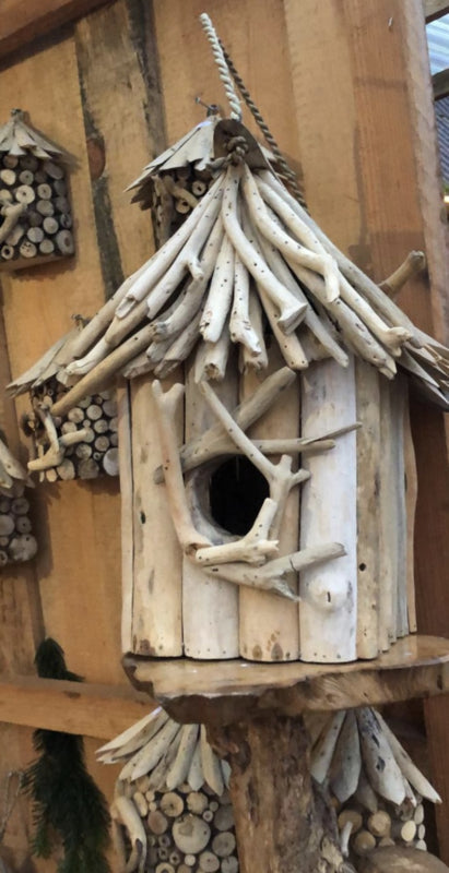 Drijfhout vogelhuis vierkant