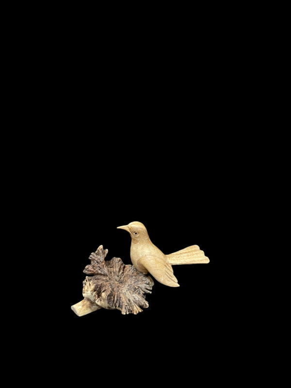 Vogel op parasiet hout 10cm