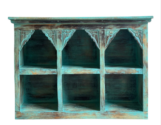 Kastje met 6 vakken turquoise – 70 × 50 × 22 cm