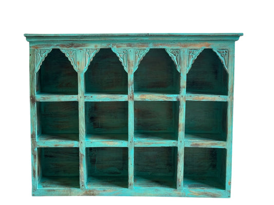 Kastje met 12 vakken turquoise – 90 × 70 × 24 cm