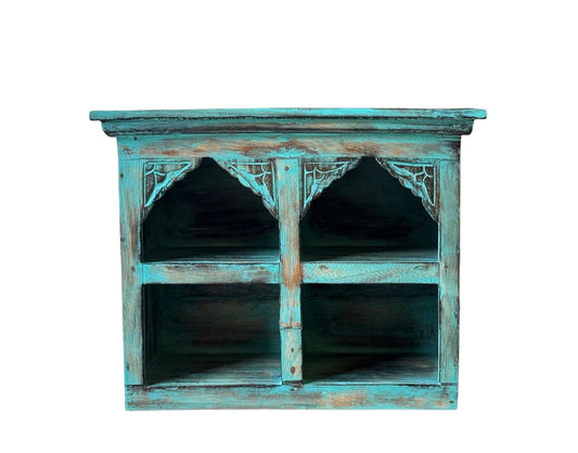 Kastje met 4 vakken turquoise – 45 × 35 cm