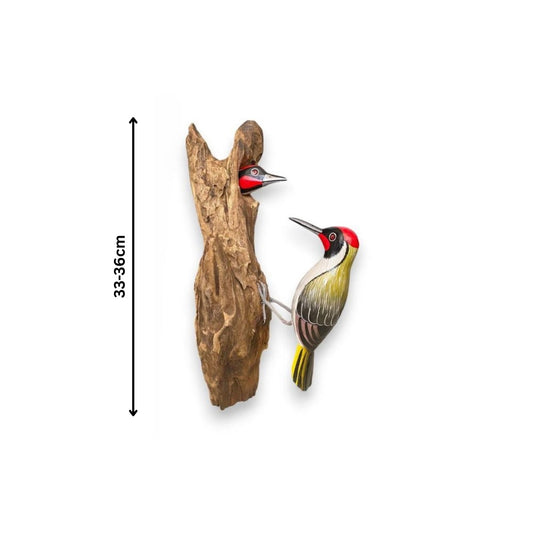 Spechten Duo op Gamalhout – Groen of Bont – 45 cm
