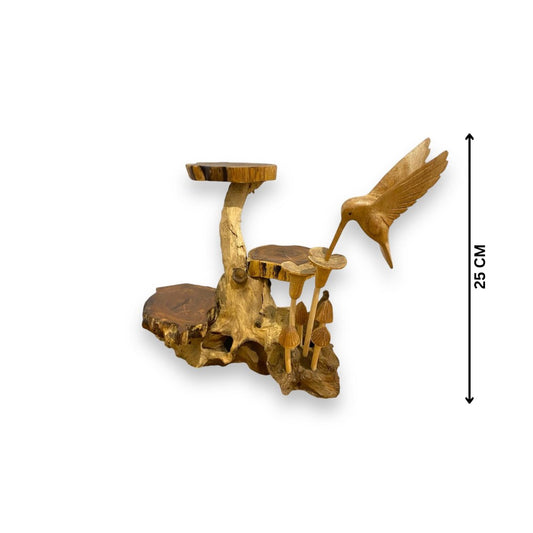 Etagère met kolibrie met bloem – 30 cm