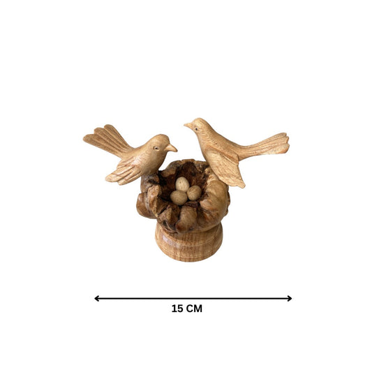 Vogel Duo met Nestje – 15 cm