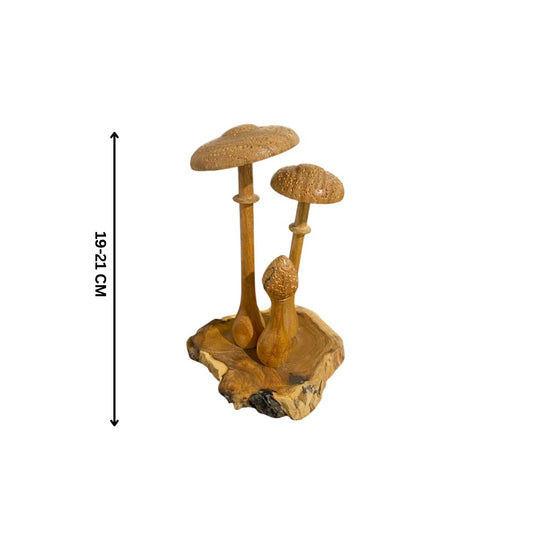 Paddenstoelen paraplu-model (3 stuks) op plateau – 20 cm