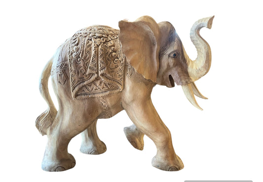 Walking elephant carving 50cm
